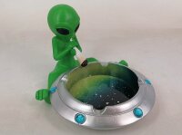 Keramikascher "Alien" grün mit Schmuckstein