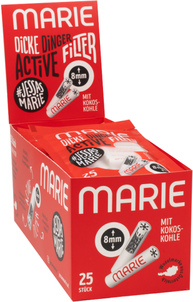 10x Marie Active Filter 8mm mit Aktivkohle "Dicke Dinger" 25er